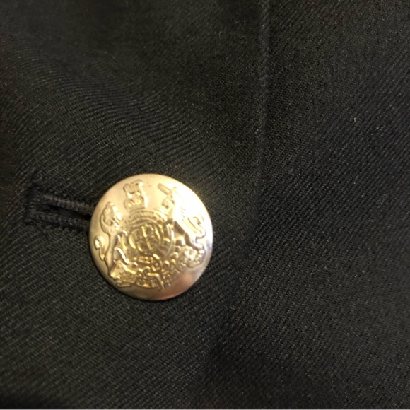 ❤️J. Crew Black Wool Blend Blazer Jacket Metal Buttons Size 0 - Picture 4 of 6